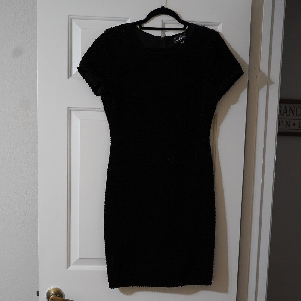 Sam Edelman Black Sequin Mesh Back Cocktail Dress
